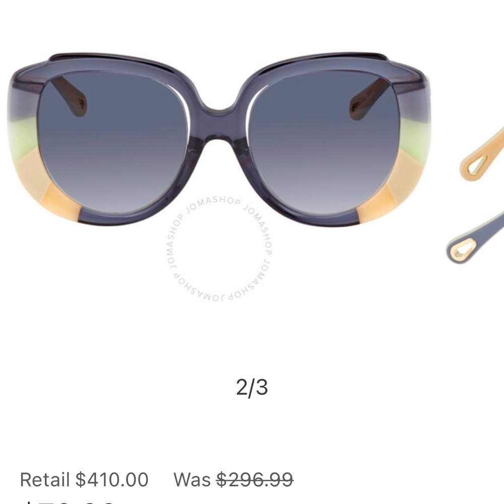 Chloe blue rainbow sunglasses with case